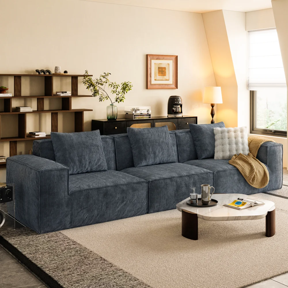 

Belfin Modular Sofa: Convertible Tofu Block Sofa Bed, Comfy for Living Room Bedroom - Grey
