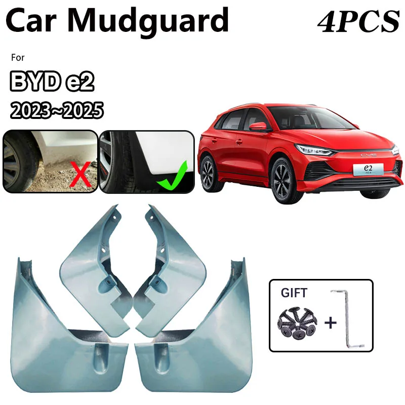 

Car Fender For BYD e2 Accessories 2023 2024 2025 Front Rear Wheel MudFlaps Spray Baking Paint Mudguards Mud Guards Splash Flaps