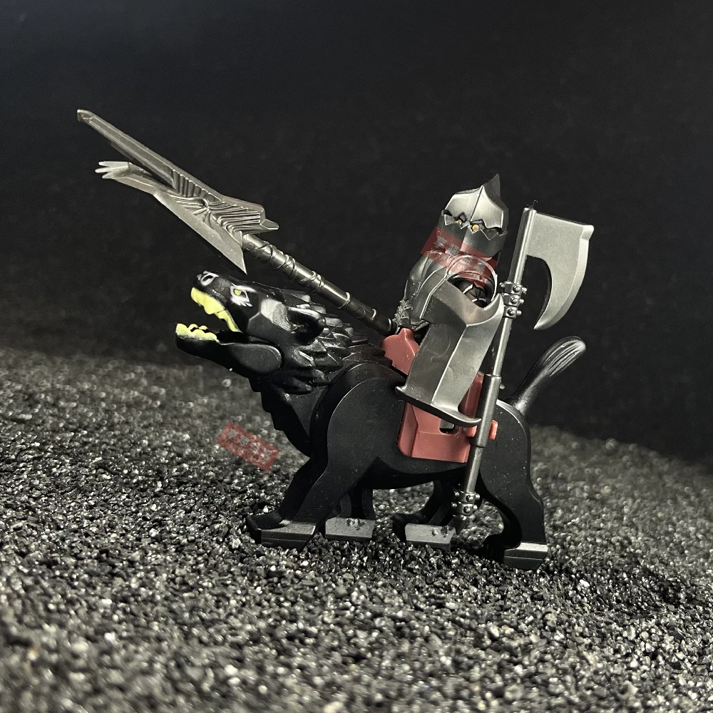 Medieval orc cavalry Knights Warrior Wolf Cavalry Building Blocks mini action figures Assemble Bricks Children toys Gifts
