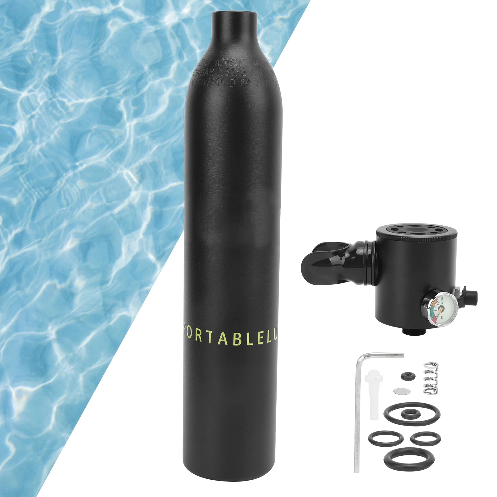 

DIDEEP 0.5L Oxygen Cylinder Underwater Breather for Diving with Diving Regulator Underwater Oxygen Diving Oxygen