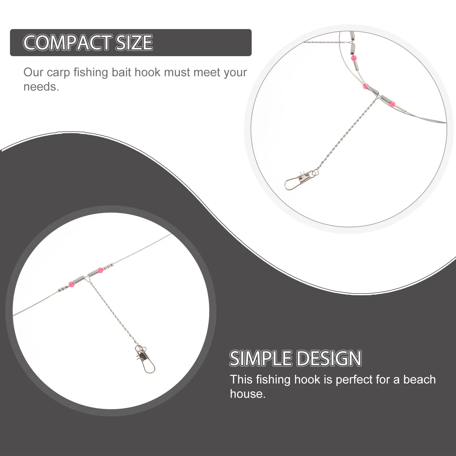 

1 set Balance String Hooks Heavy-duty Stainless Steel Leader Rigs Fishing Wire Tracer Kits Durable Sea Tackle Gear Set Prevent