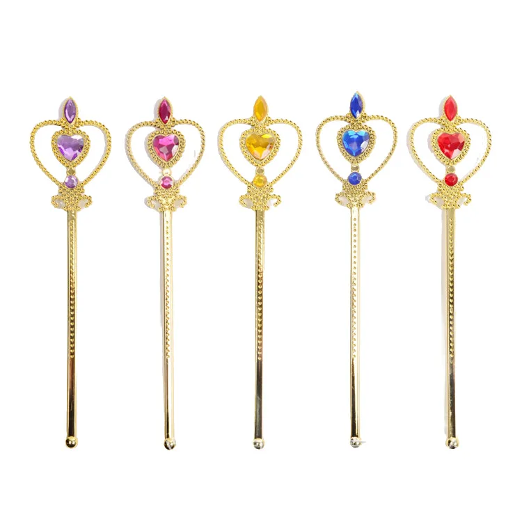 Princess Girls Crown Headdress Kids Fairy Wand Toy Children Golden Magic Wand Set Headband Foreign Trade Fairy Wand Best Gift view 2