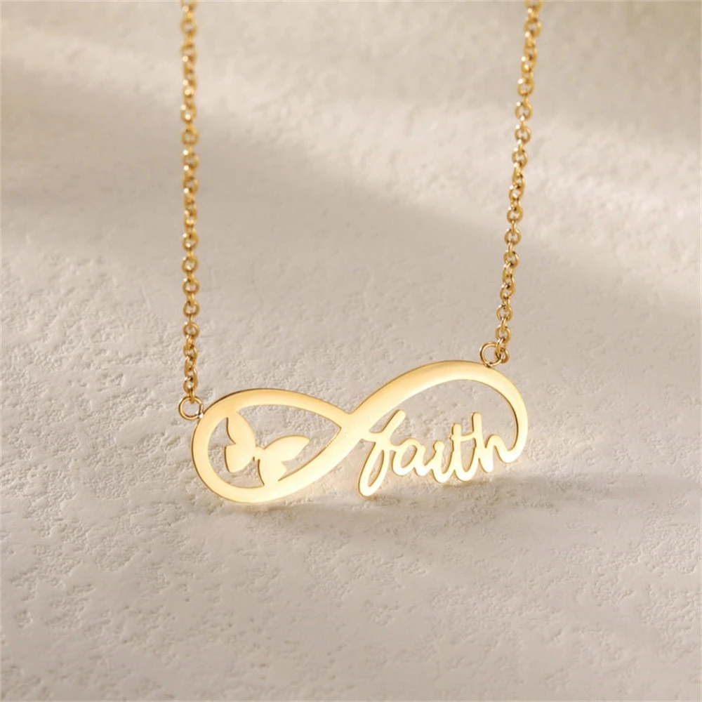 

Custom Infinity Name Necklace Butterfly Charm Choker Personalized Stainless Steel Collier Bridesmaid Gift For Women Jewelry INS