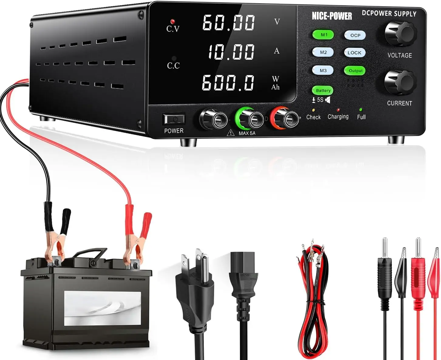 NICE POWER R-SPS6010C 60V 10A 600W Battery Charger Lab Power Supply Production Line Testing Phone Computer