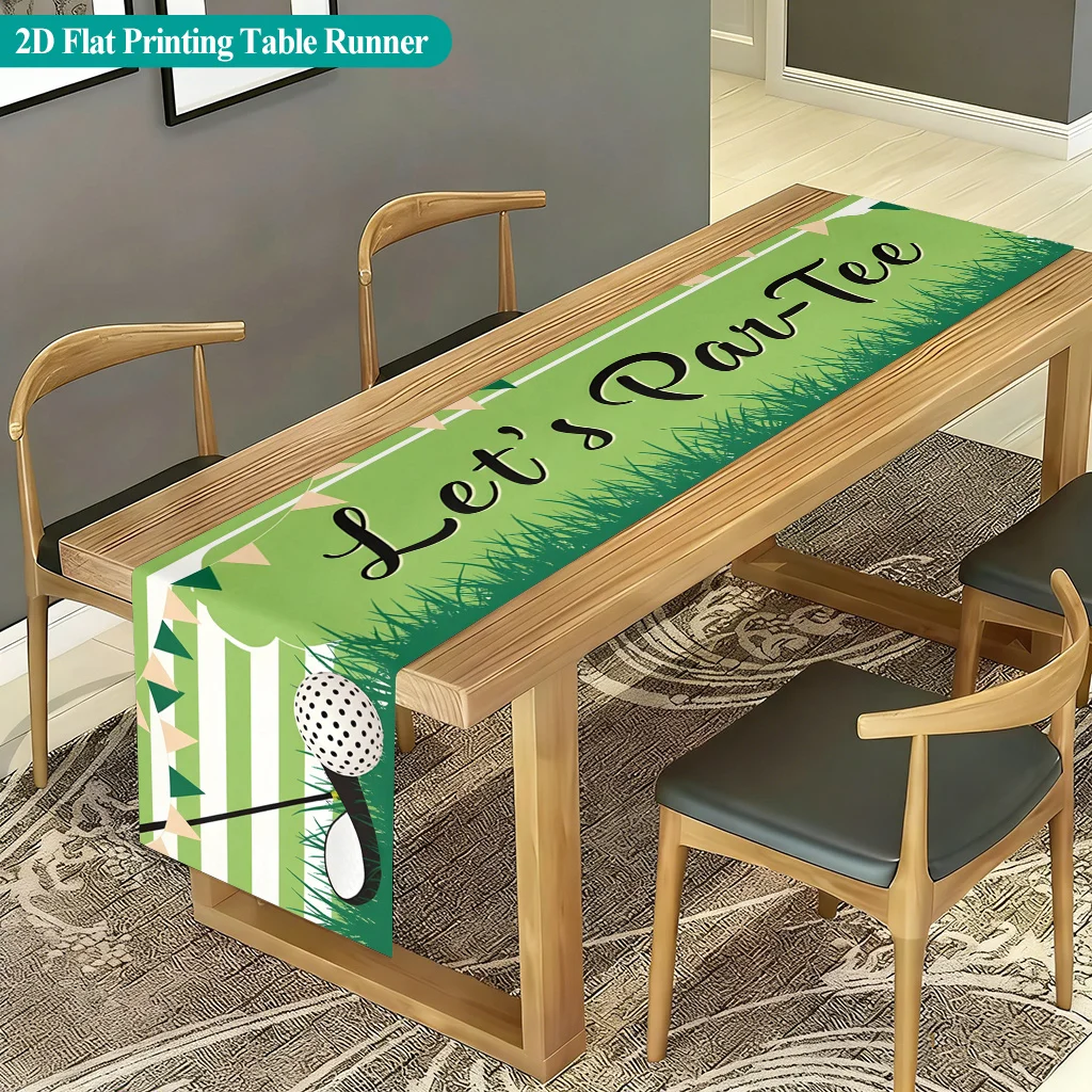 1pc Golf Sports Theme Table Runner Holiday Party Decorative Cloth for Home Kitchen Dining Office Living Room Coffee Table