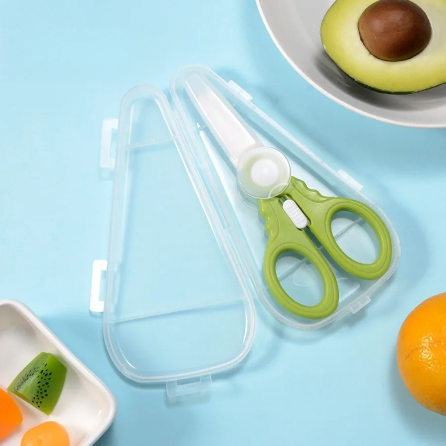Ceramic Scissors, Complementary Food Scissors, Meat Scissors, Noodle Scissors, Food Scissors with Storage Box
