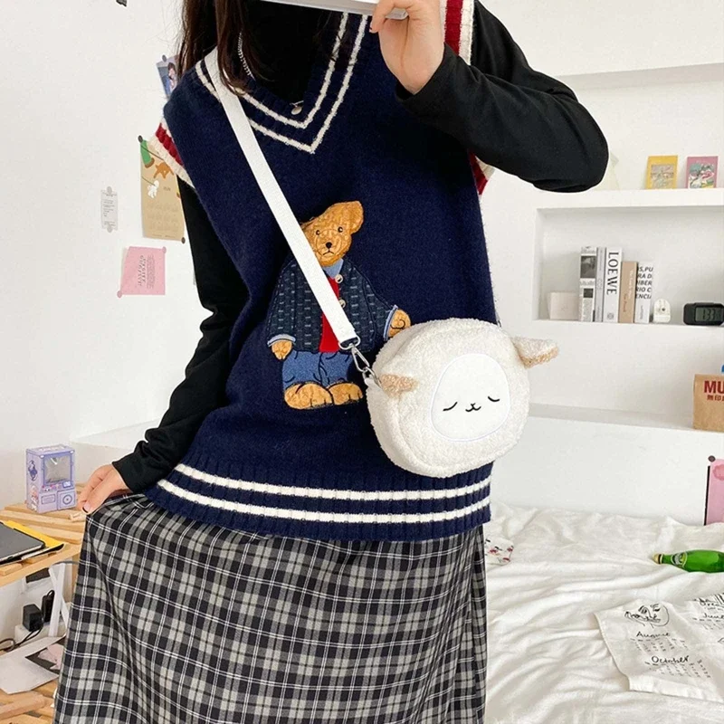 New Japanese Style Kawaii Bag Women Cartoon Plush Shoulder Bag for Women Crossbody Bag Small Phone&Purse Bolsa Feminina