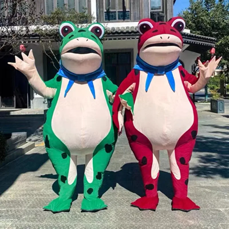 Frog Mascot Costume People Wear Walking Cartoon Doll Costume Inflatable Toad Funny Performance Props Tiktok