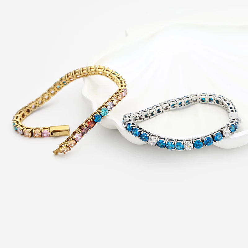 

Браслет MEHOPE Iced Out Rainbow Tennis с цветными цирконами, золотистый, в стиле хип-хоп, унисекс, для мужчин и женщин, подарок для него и для нее