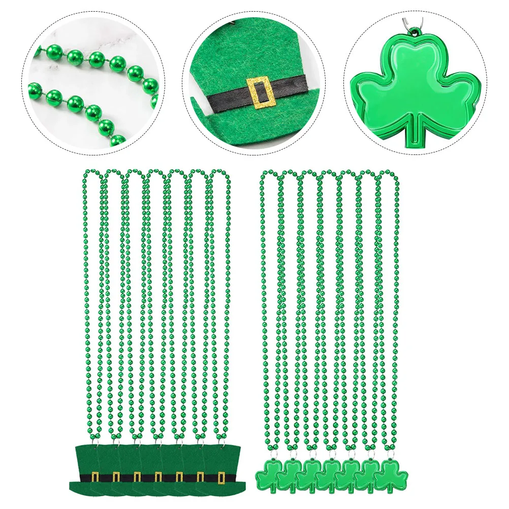 14 Uds. Collar de trébol colgantes del Día de San Patricio joyería creativa para Festival decoración elegante para el cuello