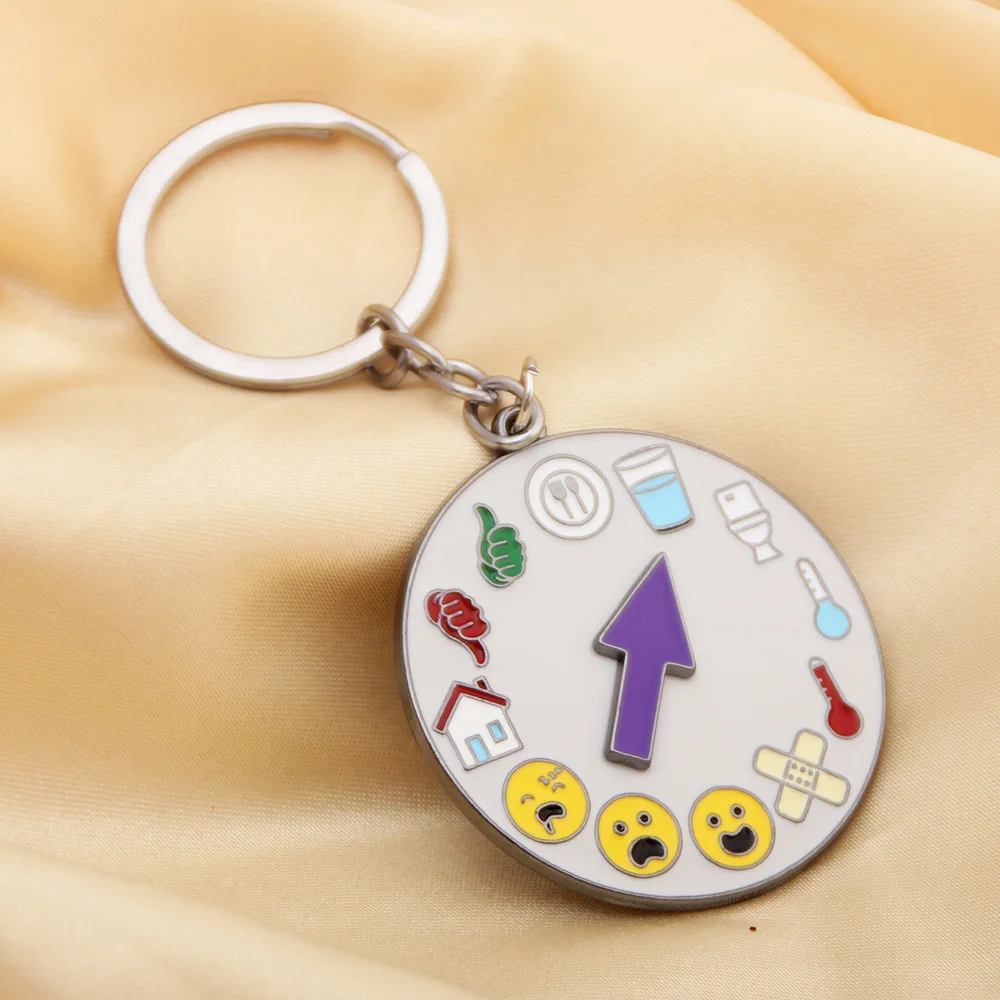 Nonverbal Communication Spinning Keychain Interactive Mood Expressing Creative Keyring For Introverts Gift