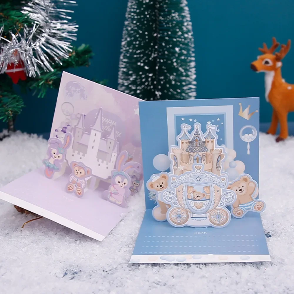 Kawaii Disney Anime Peripheral Birthday Greeting Card Christmas Bless Feel Grateful Card Christmas Supplies Gift Accessories