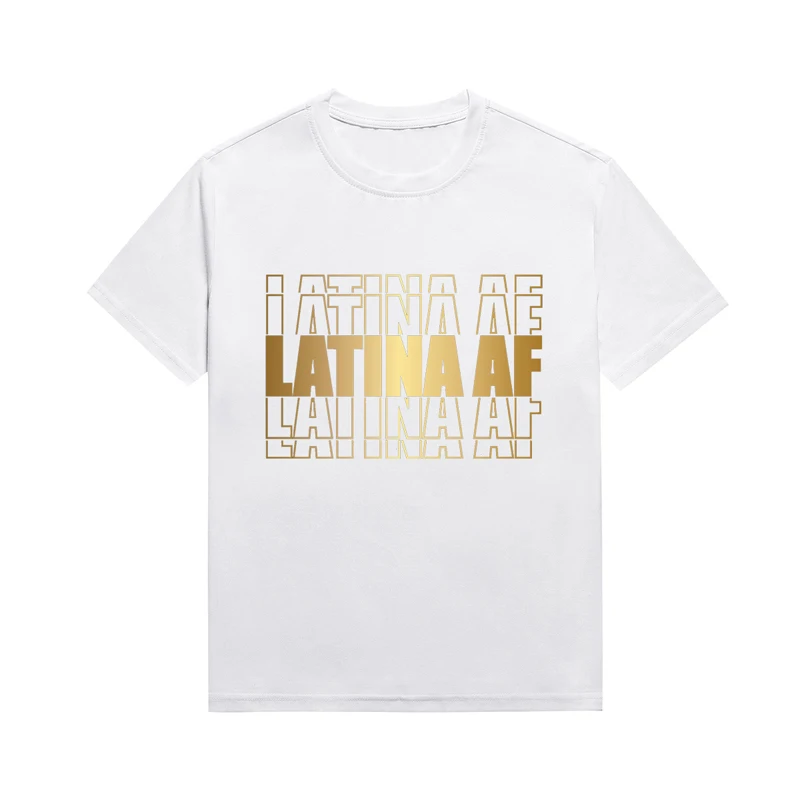 Latina Af Slogan Women's T Shirt Melanin Aesthetic Tees Casual Short Sleeve Top Custom T Shirts