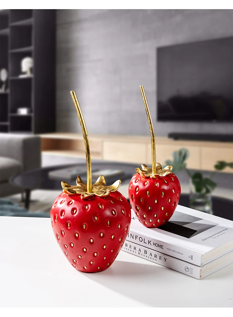 アルバム飾り　イチゴ　オーダー受付中（＾∇＾） 家の装飾のためのストロベリーフルーツディスプレイ,工芸品,金のイチゴ