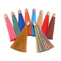10Pcs/Pack Silk Tassel with Caps Clasp Decorative Tassels 5.5cm DIY Earring Pendants Charms For Jewelry Making Accessories
