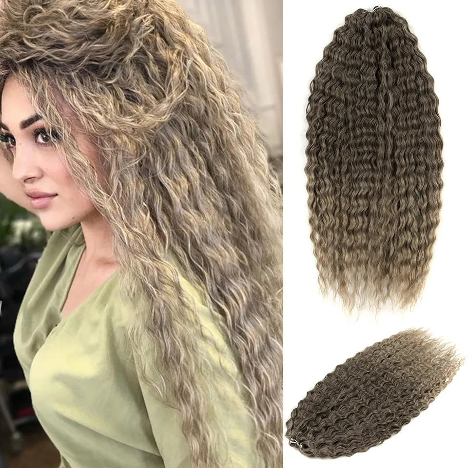 Ariel Hair Synthetic Twist Crochet Curly Hair 24 Zoll Water Wave Braid Hair Ombre Blonde Brown Deep Wave Flechten Haarverlängerung – Detail 11