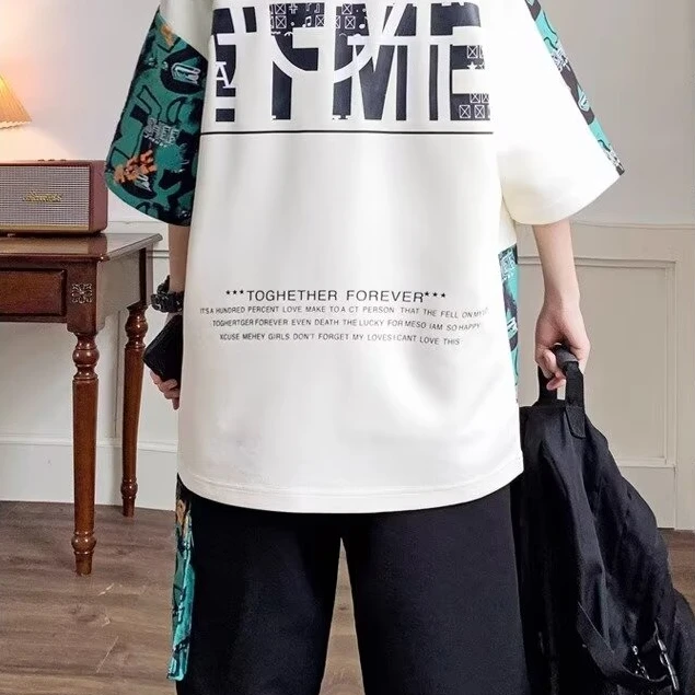 S-6XL Grand Hommes dehors trempé Japon High Street Fashion T-shirt Shorts Ensemble Deux Pièces Hommes Rétro Nouveau Cou Top Designer Vêtements Hommes