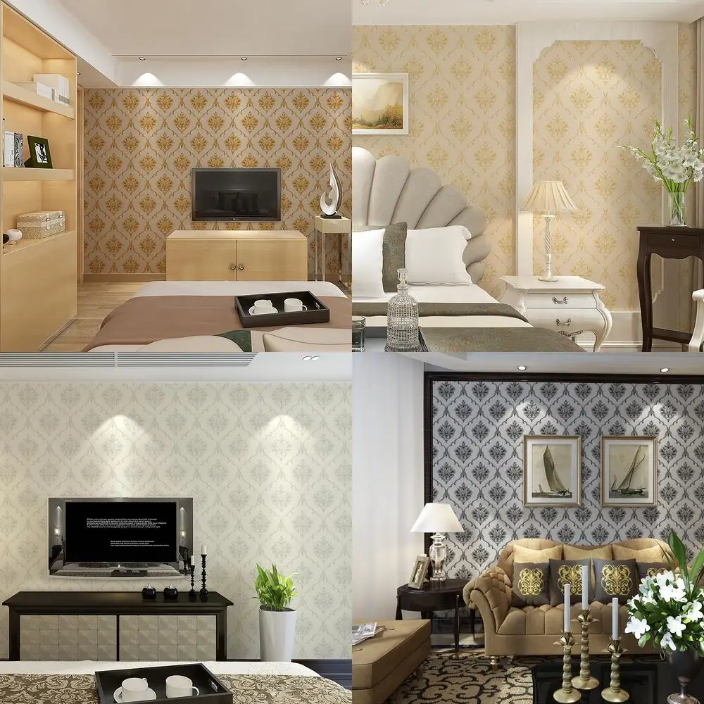 Deep Brown 3D European Style Large Flower Wallpaper for Living Room Dining Room Hotel Guest House Luxury Damask Embossed Wall