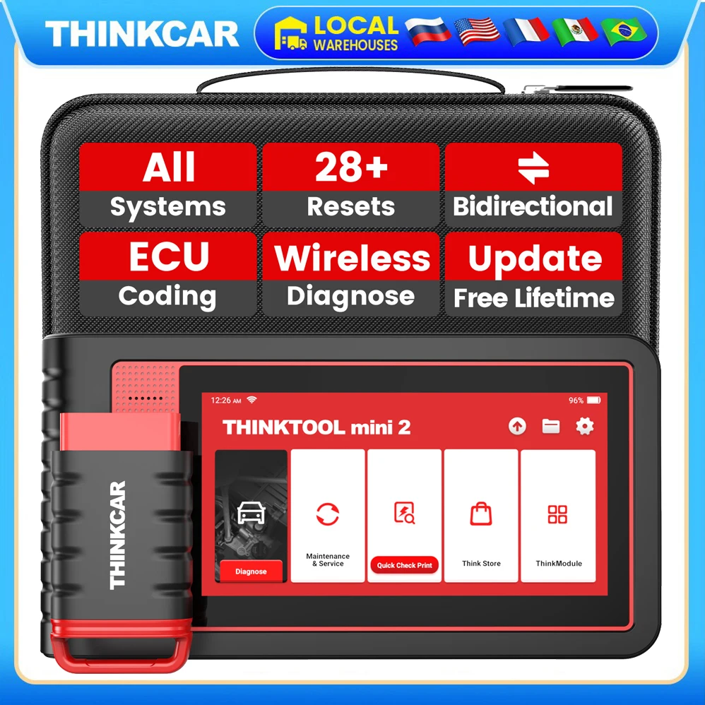 

Thinktool Mini 2 OBD2 Scanner 28 Services Lifetime Free Scan Tools Active Test ECU Coding Auto Diagnostic Scanner Support CANFD