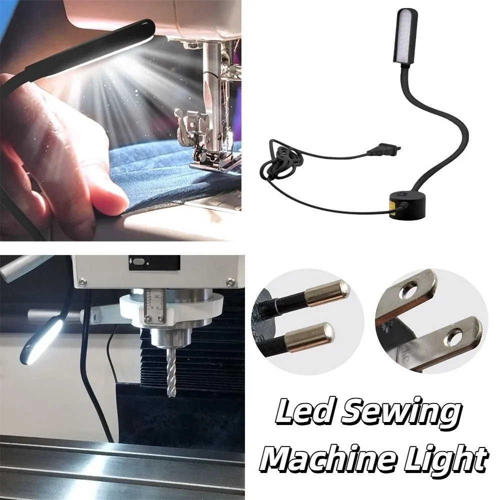 

High Brightness Led Sewing Machine Light Flexible Gooseneck Magnetic Base Magnetic Base Light Energy Saved Eye-protecting