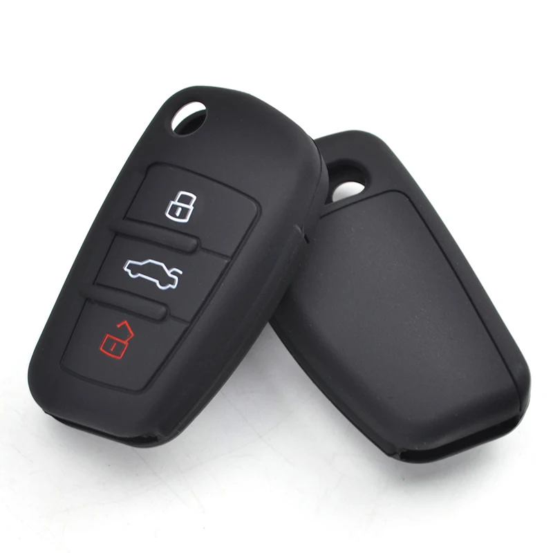 AX For Audi A1 S1 A3 S3 A4 A6 RS6 TT Q3 Q7 2005 2006 2007 2008 2009 - 2013 3 Button Silicone Car Remote Key Fob Shell Cover Case