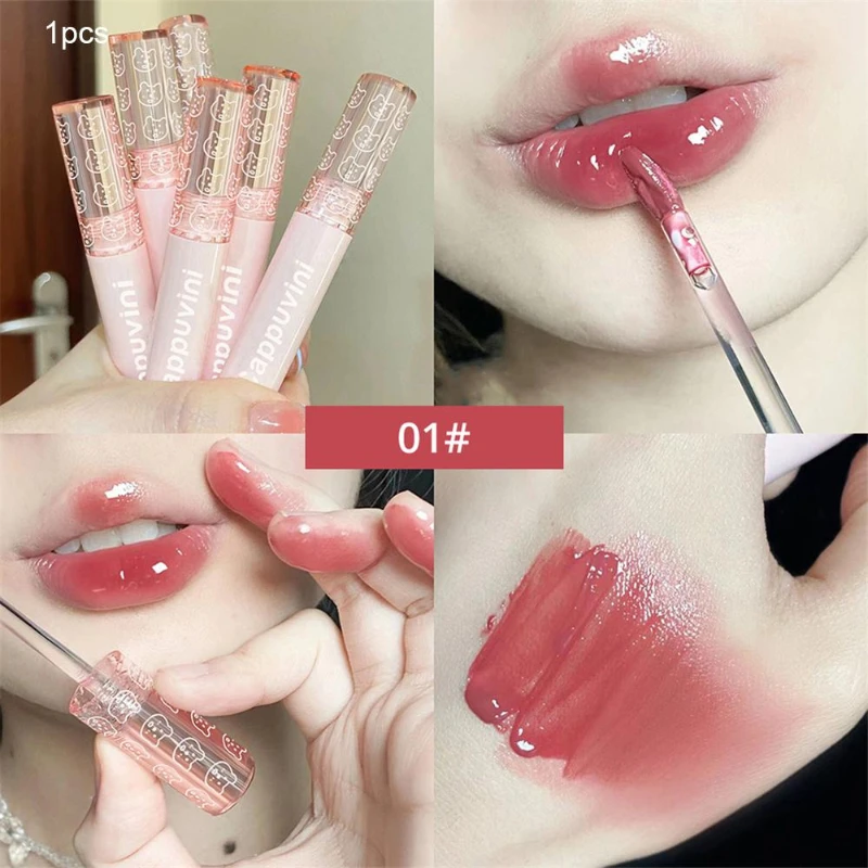 Espelho labial esmalte aquoso brilho à prova dwaterproof água hidratar copo antiaderente água brilho labial maquiagem água luz labial gloss