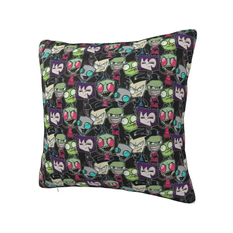 Custom I-Invader Z-Zim Cartoon Square Pillowcover Decoration Cushion Cover Throw Pillow for Car Double-sided Printing