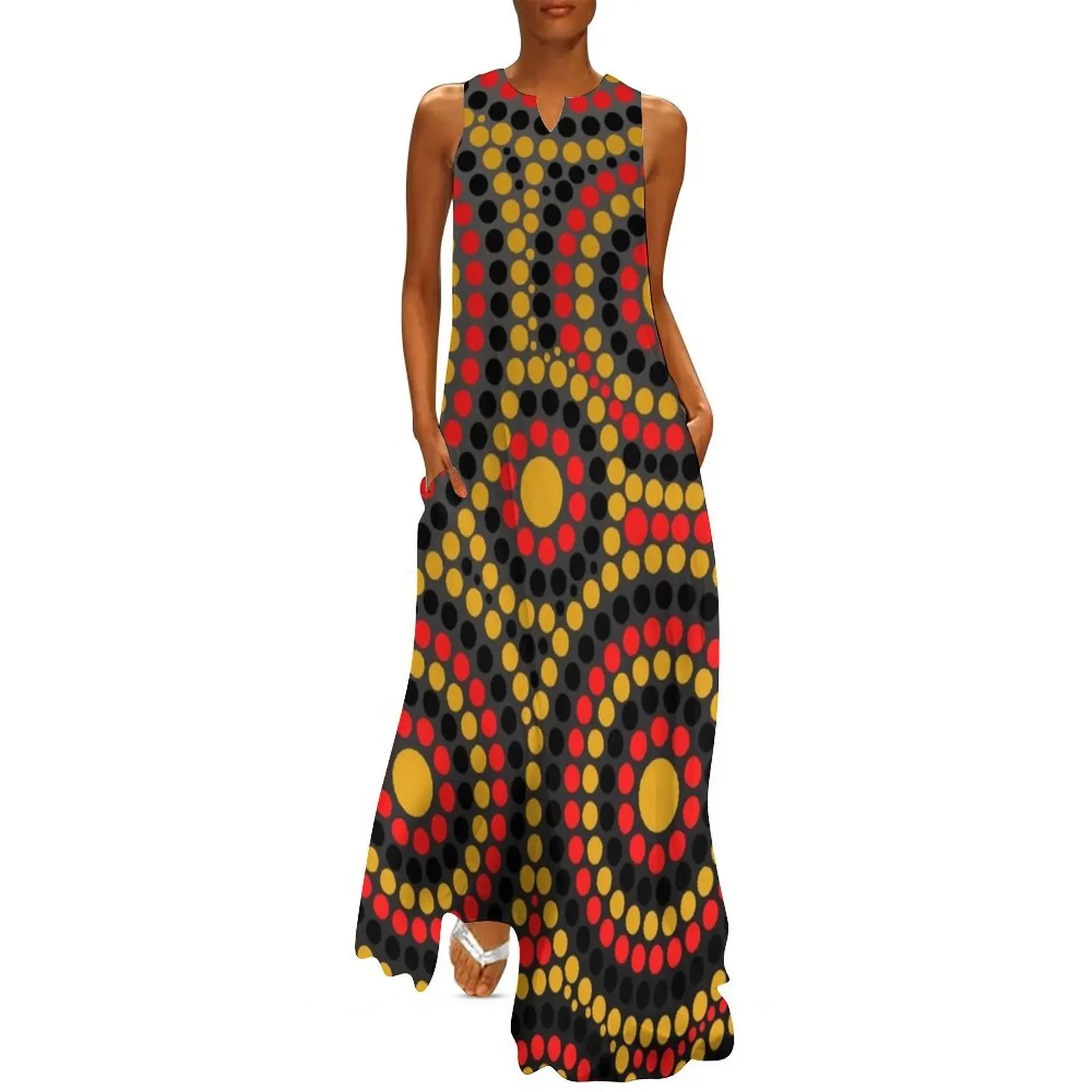 Awesome Aboriginal Dot Art Long Dress dress party night Long veiled dresses Women's long dress