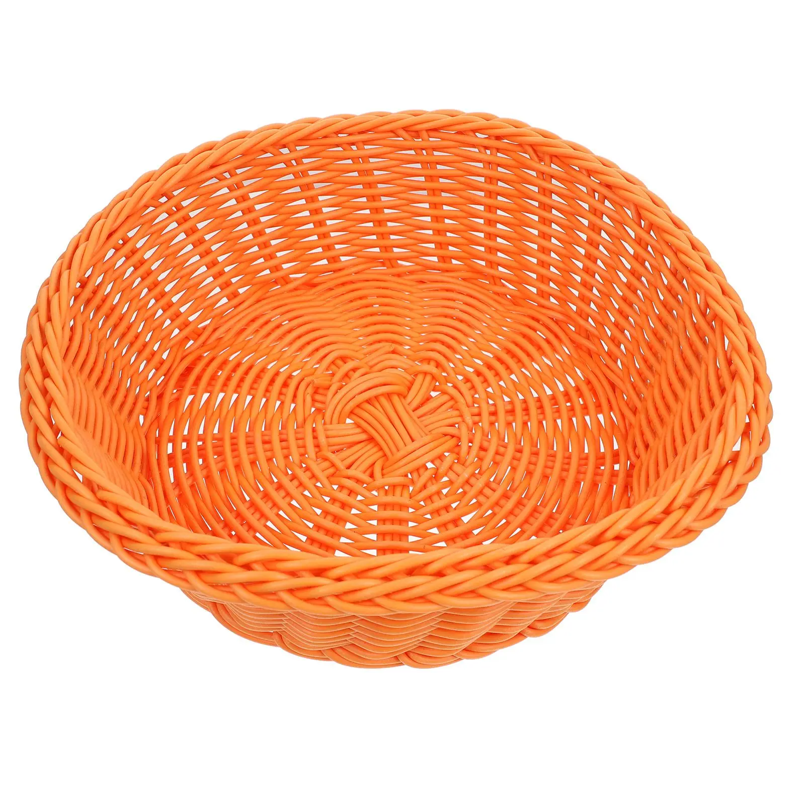 

Fruit Basket Tray Plastic Storage Decorative Imitated Rattan Bread Cake Snack Baskets Serving Plates Home Hotel Trays