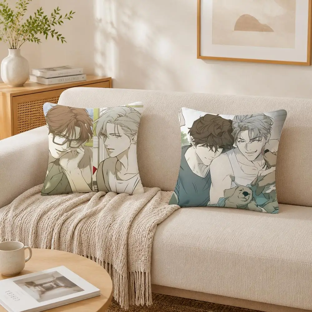 YaOi Anime N-Nerd Project Cushion Cover Plush Decorative Pillow Case With Hidden Zipper Cutecore Room Decor For Home