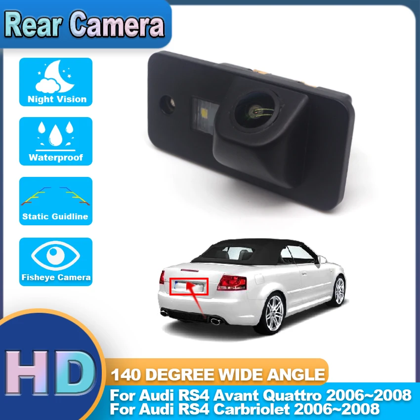 

140° HD CCD Car Rear View Waterproof Camera For Audi RS4 Avant Quattro 2006~2008 RS4 Carbriolet 2006~2008 Night Vision Reverse