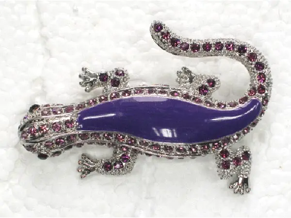 60pcs/lot Mixed Color(Can Notes Color) Wholesale Rhinestone Gecko Enamel Pin brooches Pendant C101295