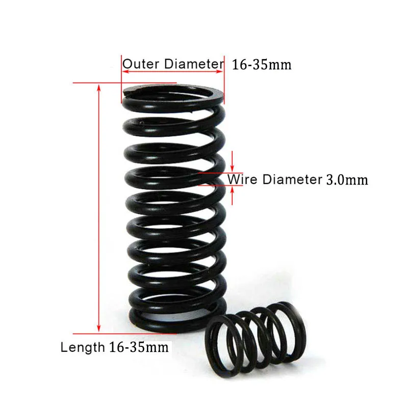 Compression Spring 3mm Wire Diameter Y-Type Pressure Springs High Elastic Circular Wire Return Spring Length 20-100mm OD 16-35mm