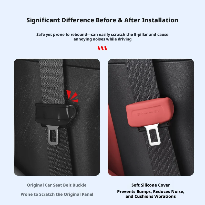 Silicone Seat Belt Protective Cover All Models Fit For Audi A3 A4 A6 A7 Q5 Q7 Auto Interior Decor Accessories