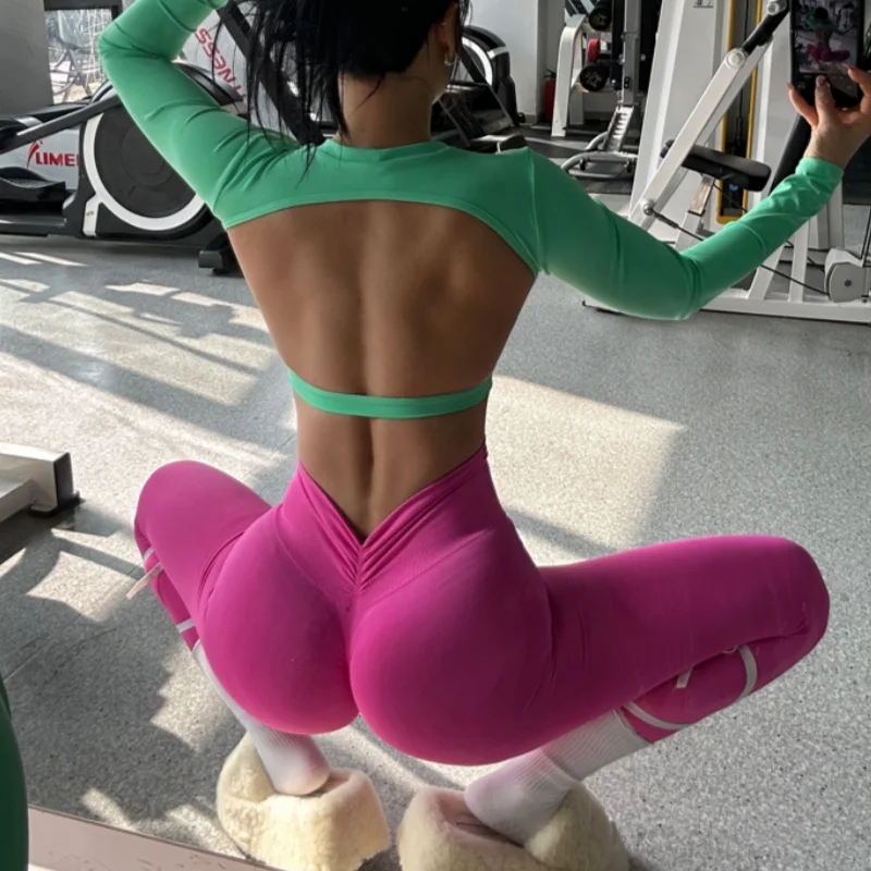 High-end Yoga Pants Women Fitness Leggings High Elastic Sports Pants Push UP Tights Running Leggings Breathable Gym Leggings