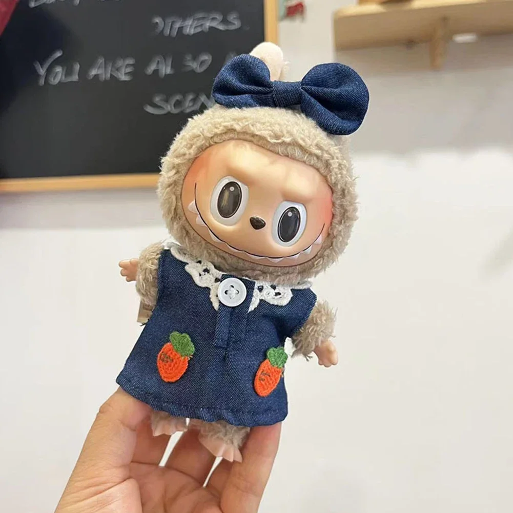 17cm mignon Mini peluche poupée vêtements tenue accessoires pour corée Kpop Exo Labubu idole poupées ours combinaison vêtements bricolage enfants cadeau