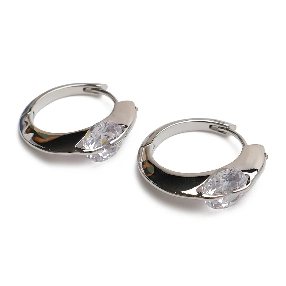 Pendientes de Aro Minimalistas con Circonita, Joyería de Moda, Elegantes Pendientes Unisex para Parejas, Pequeños Pendientes de Aro de Tendencia
