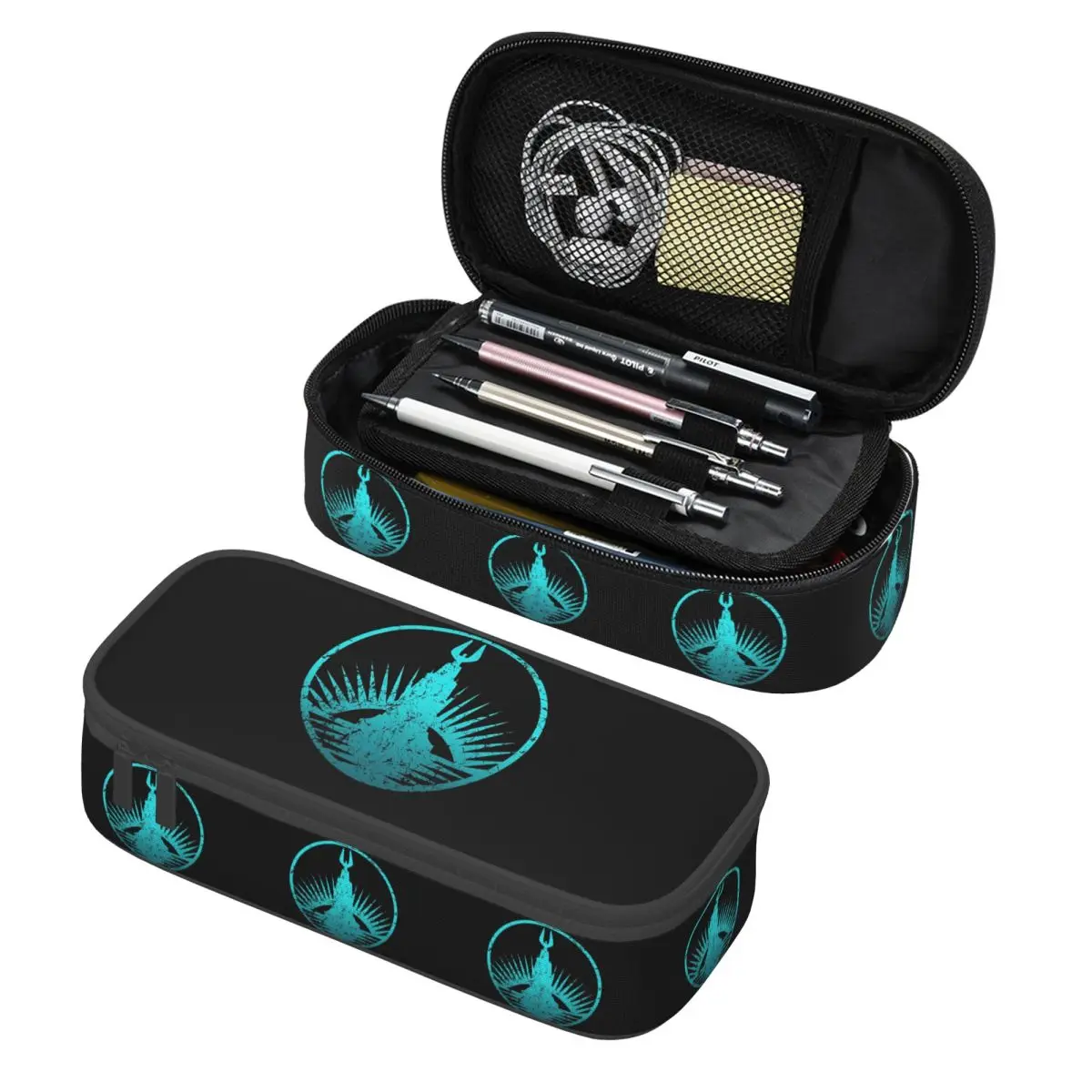 Bioshock Rapture Teal Faded – trousse à crayons, pochette de rangement pour fournitures de papeterie, grande boîte de rangement pour stylos, sac à crayons pour enfants
