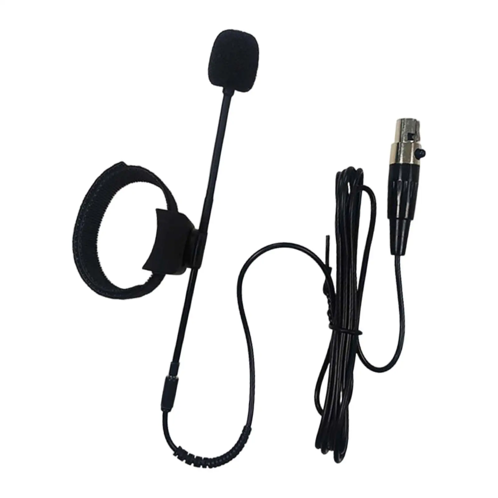 Clip on Flute Microphone Mini Wired Condenser Instrumental Mic with Holder Windproof Shield for Studio Recording Live Streaming