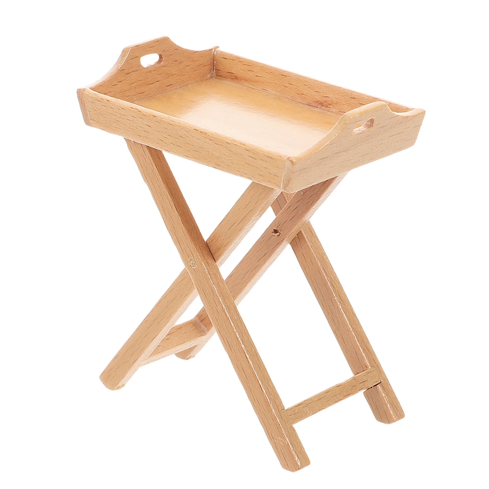 Miniaturowe meble do domku dla lalek, drewniany regał, stolik boczny, stojak ekspozycyjny, półka na owoce, mikro scena z warzywami.