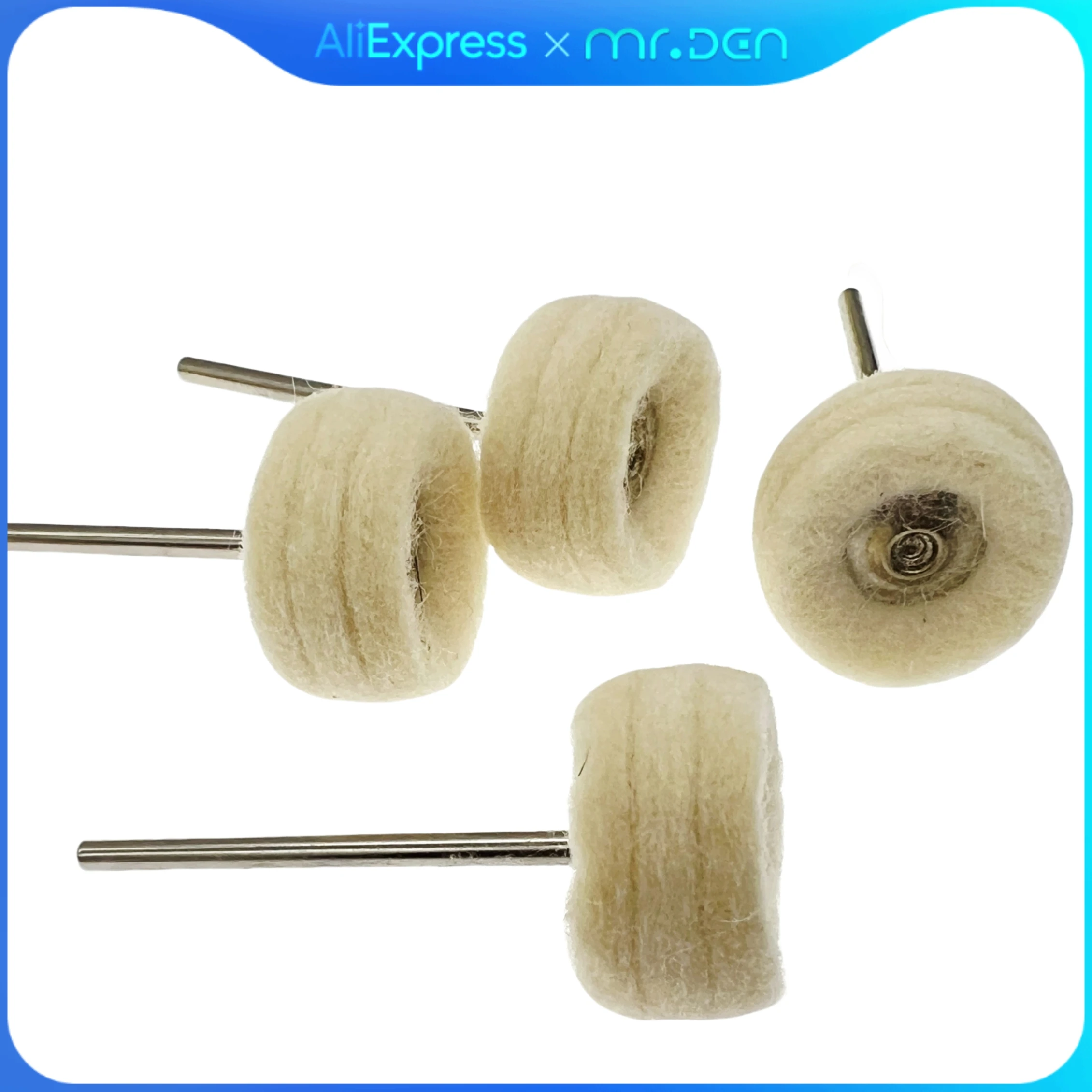 

MR DEN 100pcs/pack Jewelry Cotton Rotary Dremel Polishing Tools Buffing Wheel With Shank for Dental Lab