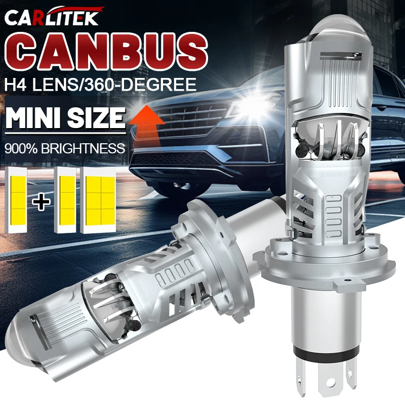 

H4 Bi Мини-светодиодный объектив проектора Автомобильная лампа EMC Авто фары Турболампы Canbus Plug and Play Двойной мотоцикл Дальний ближний свет 12 В 24 В