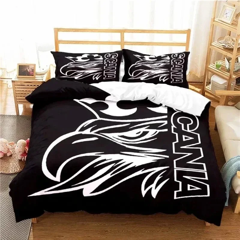 Scanias Truck Logo Bedding Set Boys Girls Twin Queen Size Duvet Cover Pillowcase Bed Kids Adult Fashion Home Textile