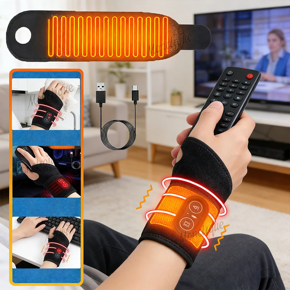 

Electric Heating Vibration Wrist Guard Hand Support Massage Belt Adjustment Heating Relax Hands Wrist Protection Protective Gear