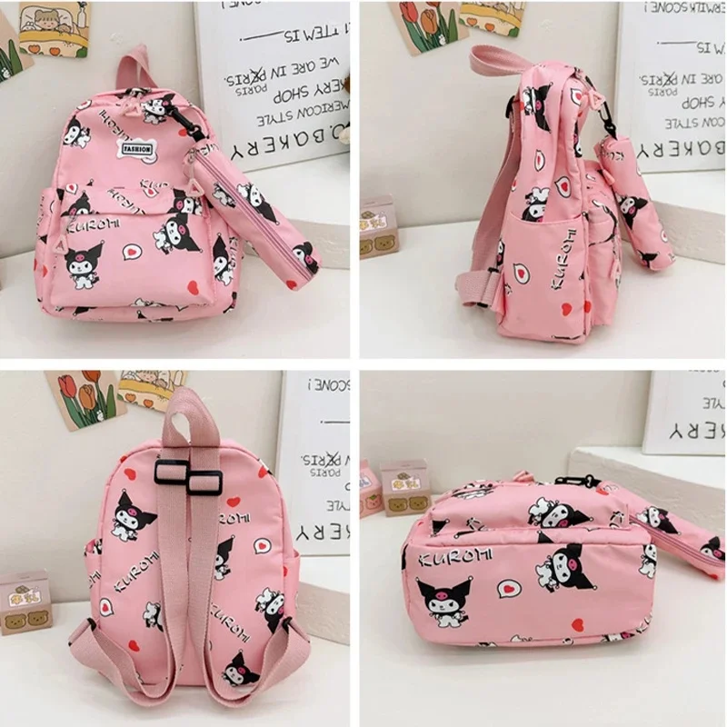 Yk2 Sanrio School Supplies Pencil Case Bag Kuromi Schoolbag Kindergarten High Capacity Anime Backpack Students Supplies Gift