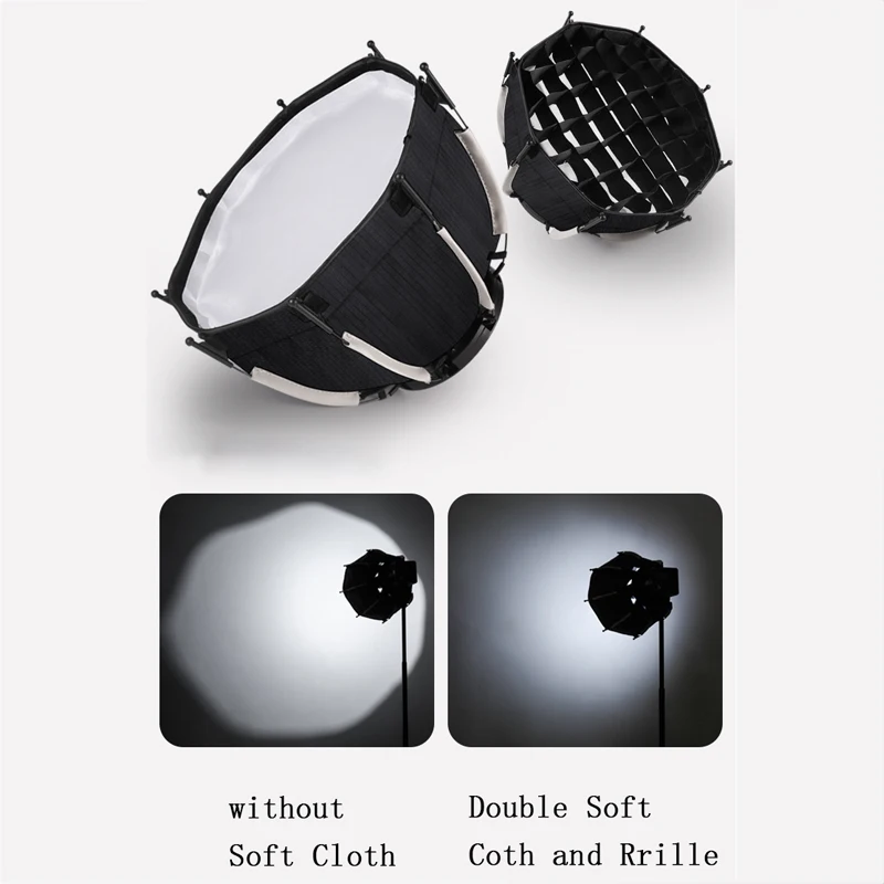 Miękka skrzynka oświetleniowa czarna 29 cm ośmiokątna skrzynka oświetleniowa Softbox Quick Pack z mocowaniem Mini Bowens do lampy wideo COB o mocy 40 W