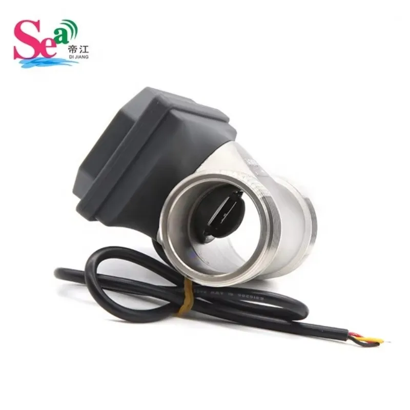 DIJIANG DN50 2 Inch Pulse Turbine Stainless Steel Grey Display Screen 60-1100LPM Fluid Water Flow Meters OEM