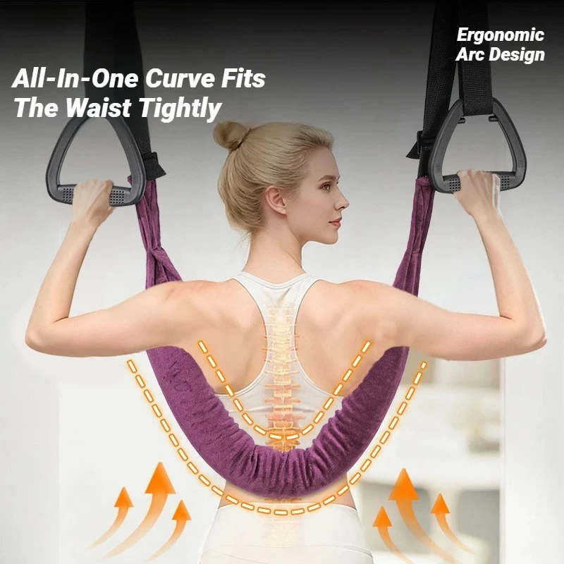 100kg Load Lumbar Spinal Traction Suspension Belt Ergonomic Hanging Waist Stretcher Pull‑up Bar Back Pain Relief Support Belt