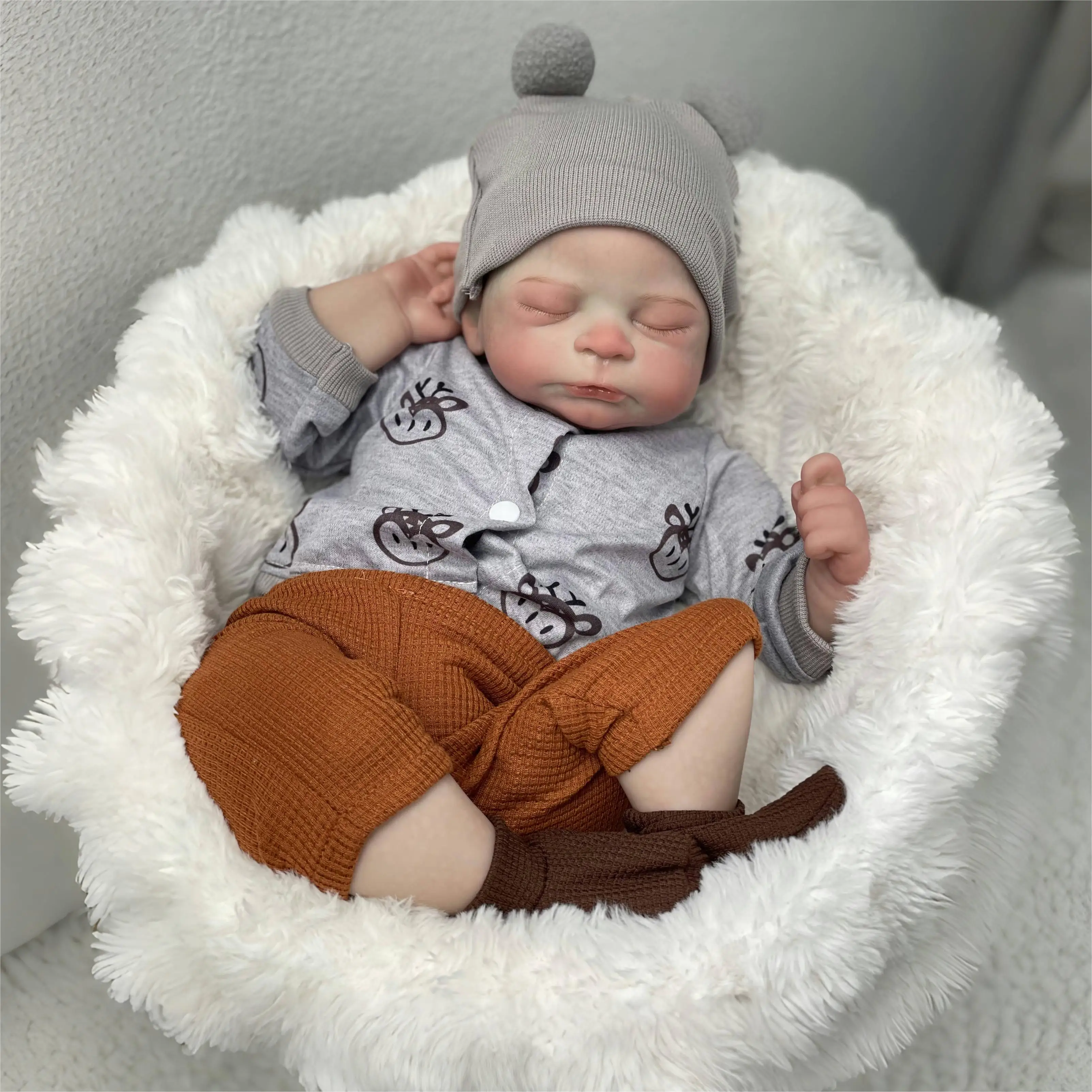 

18Inch Timothy Reborn Baby Dolls Hand Made Painted Full Body Vinyl Lifelike Newborn Baby Doll Toy For Kid's Gifts Muñecas Reborn