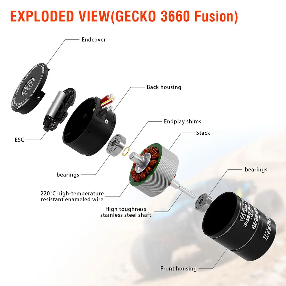 SURPASS HOBBY Brushless Sensored System 2IN1 1800KV Motor 40A ESC 2-3S IP67 For 1/10 Cars